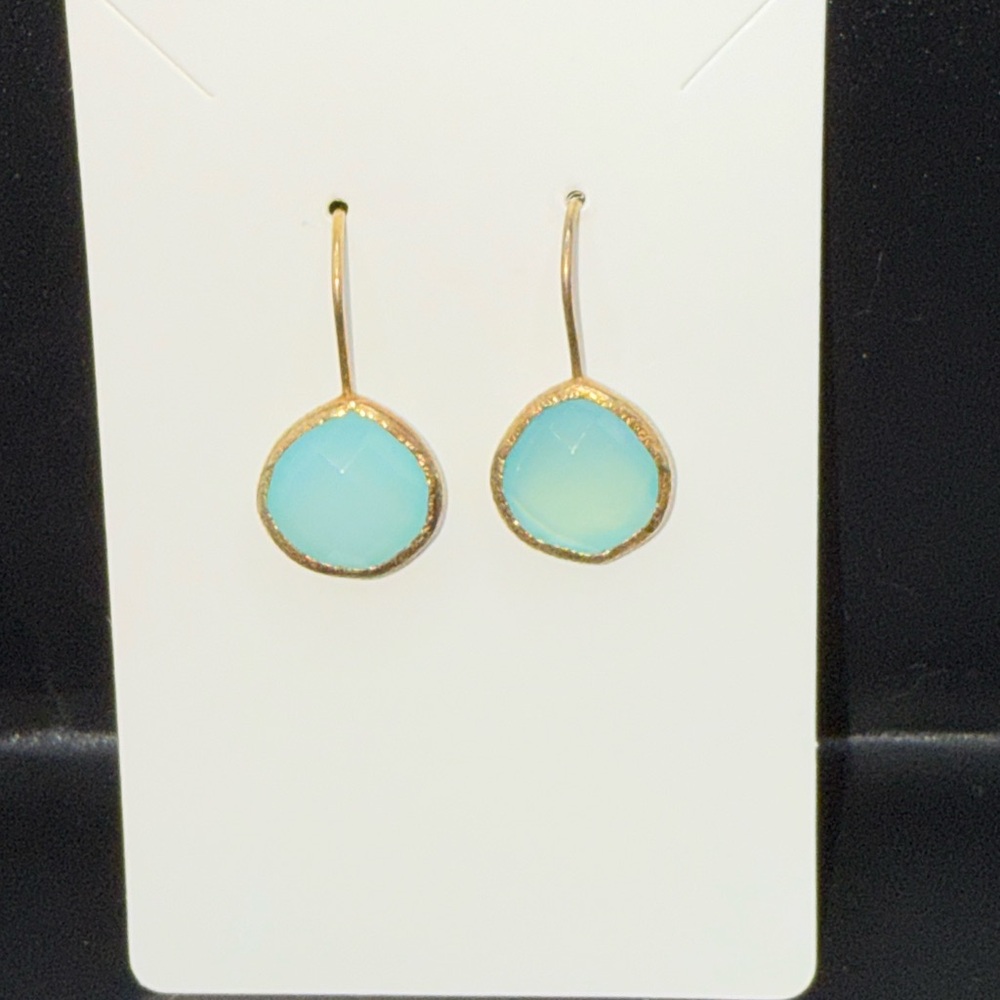Elegant Gold and Blue Drop Earrings